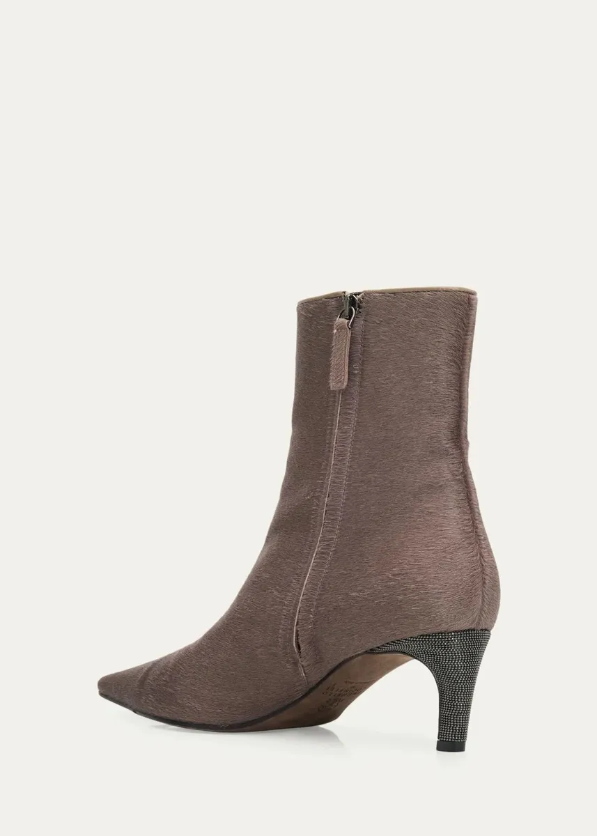 Brunello Cucinelli 50mm Monili-Heel Calf Hair Ankle Boots | Thumbnail 4 Brunello Cucinelli 50mm Monili-Heel Calf Hair Ankle Boots | Thumbnail 4