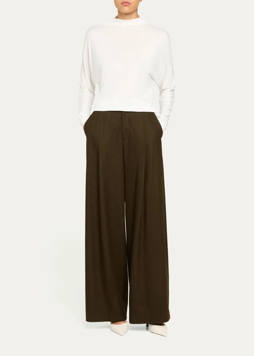 Vince Draped Funnel-Neck Dolman-Sleeve Top | Thumbnail 2