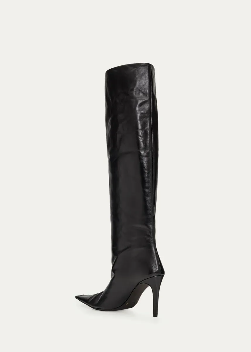 Brunello Cucinelli 25mm Monili-Heel Suede Knee-High Boots | Thumbnail 2 Brunello Cucinelli 25mm Monili-Heel Suede Knee-High Boots | Thumbnail 2