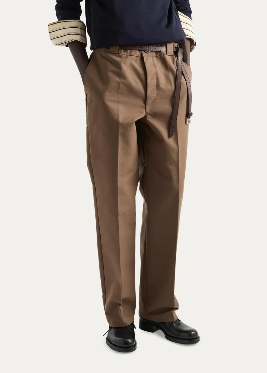 Prada Men's Technical Canvas Cotton Pants | Thumbnail 4