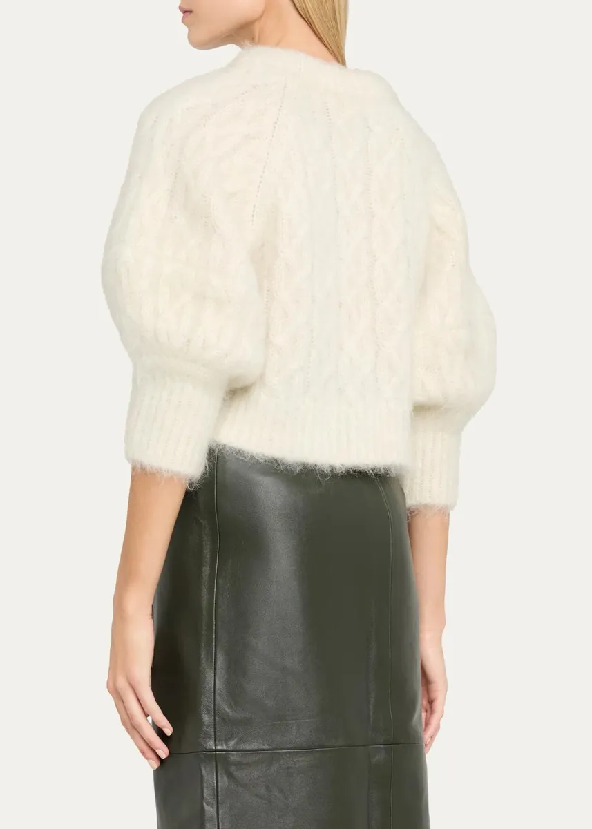 RÙADH Chalmers Cable Knit Puff-Sleeve Sweater | Thumbnail 3 RÙADH Chalmers Cable Knit Puff-Sleeve Sweater | Thumbnail 3