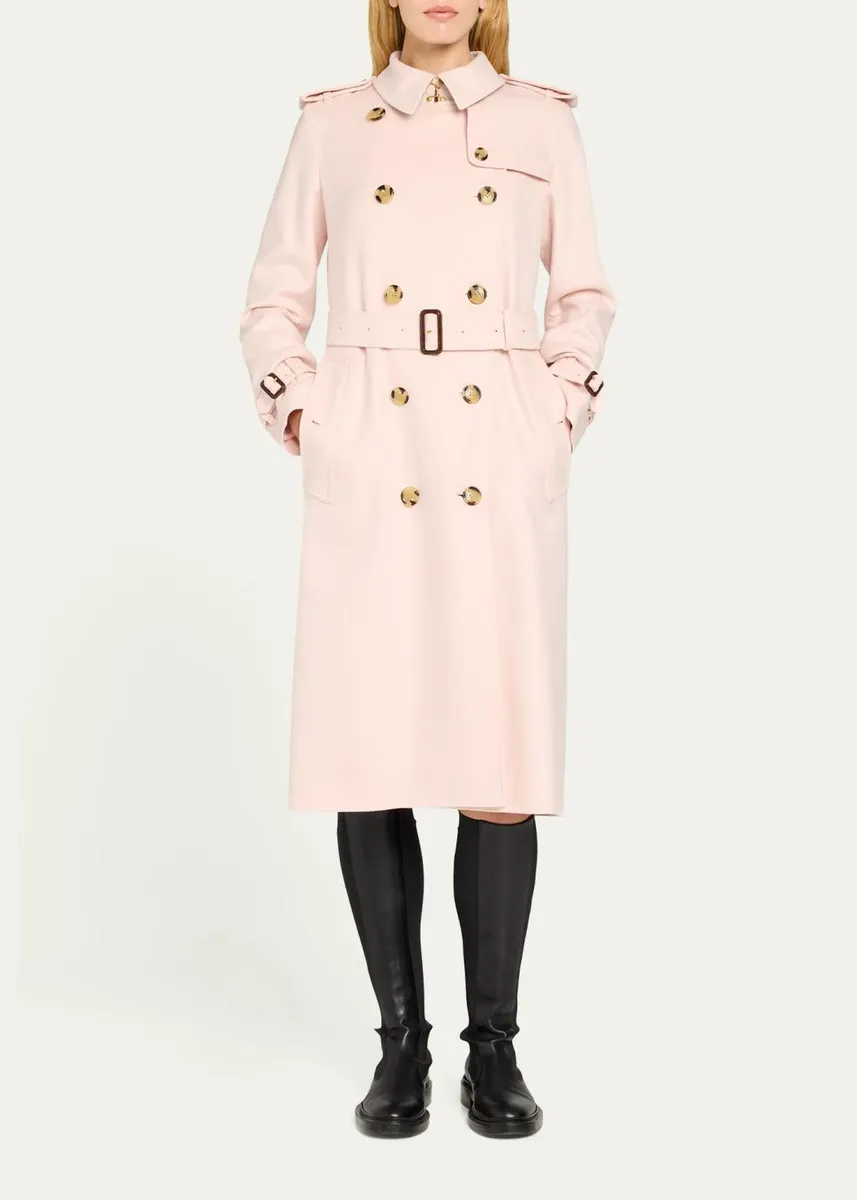 Burberry Kensington Double-Breasted Trench Coat in Brushed Cashmere | Thumbnail 2 Burberry Kensington Double-Breasted Trench Coat in Brushed Cashmere | Thumbnail 2