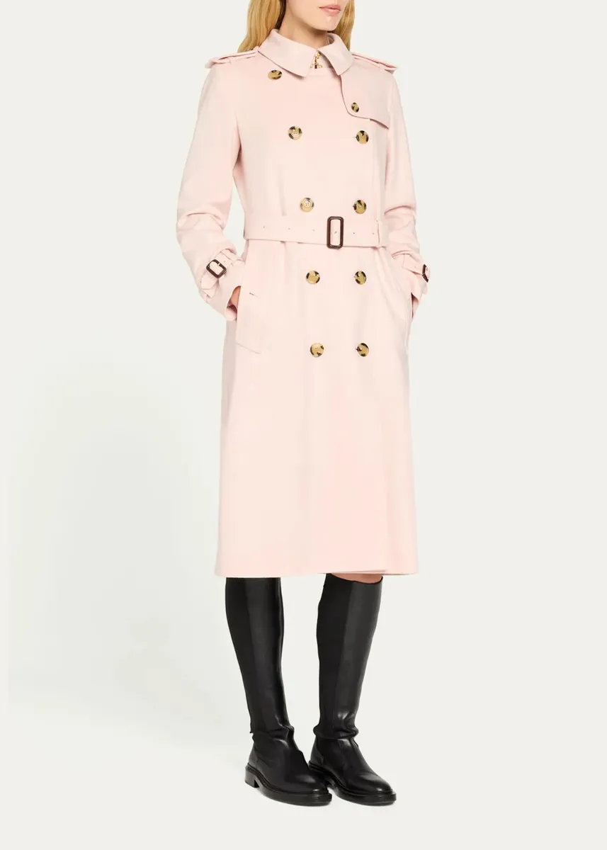Burberry Kensington Double-Breasted Trench Coat in Brushed Cashmere | Thumbnail 4 Burberry Kensington Double-Breasted Trench Coat in Brushed Cashmere | Thumbnail 4