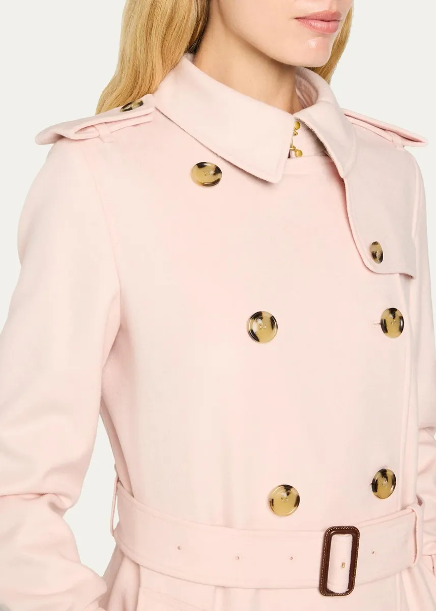 Burberry Kensington Double-Breasted Trench Coat in Brushed Cashmere | Thumbnail 5 Burberry Kensington Double-Breasted Trench Coat in Brushed Cashmere | Thumbnail 5