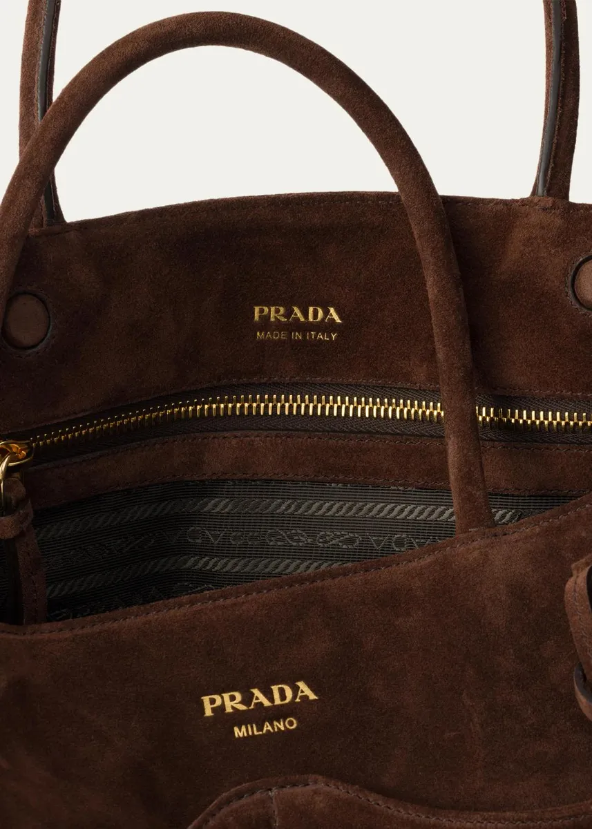 Prada Allusion Suede Top-Handle Bag | Thumbnail 3 Prada Allusion Suede Top-Handle Bag | Thumbnail 3