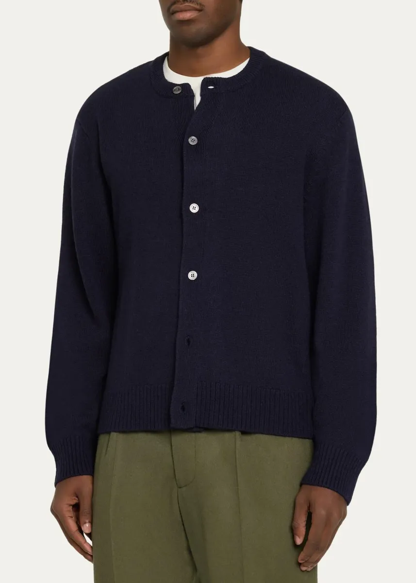 OFFICINE GÉNÉRALE Men's Wool & Cashmere Cardigan | Thumbnail 4 OFFICINE GÉNÉRALE Men's Wool & Cashmere Cardigan | Thumbnail 4