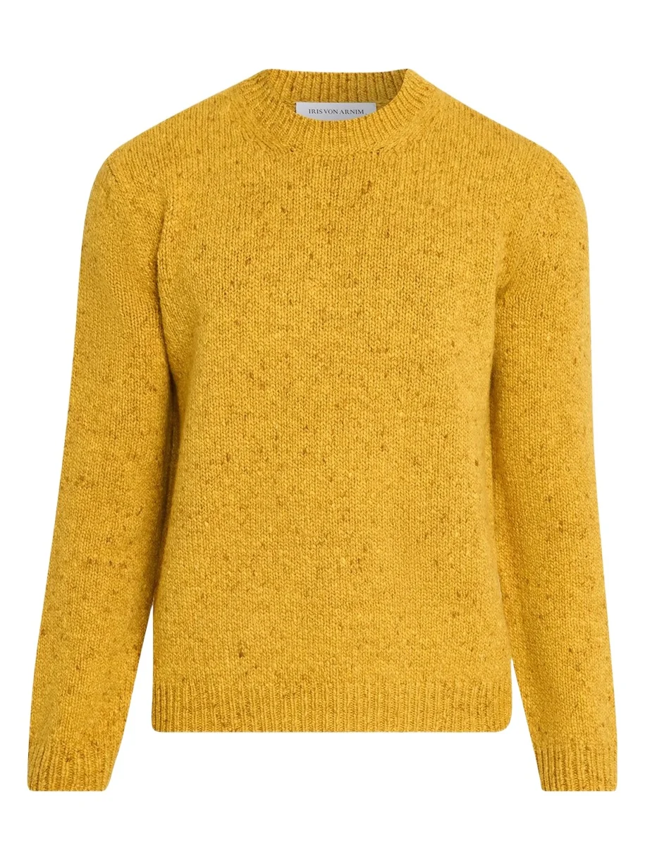 Iris Von Arnim Men's Melange Wool & Cashmere Crewneck Sweater