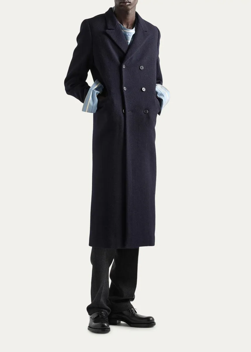 Prada Men's Show Wool Overcoat | Thumbnail 2 Prada Men's Show Wool Overcoat | Thumbnail 2