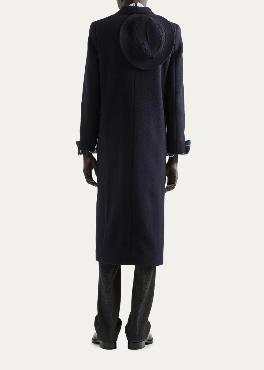 Prada Men's Show Wool Overcoat | Thumbnail 3 Prada Men's Show Wool Overcoat | Thumbnail 3