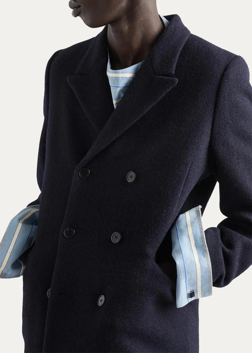 Prada Men's Show Wool Overcoat | Thumbnail 4 Prada Men's Show Wool Overcoat | Thumbnail 4