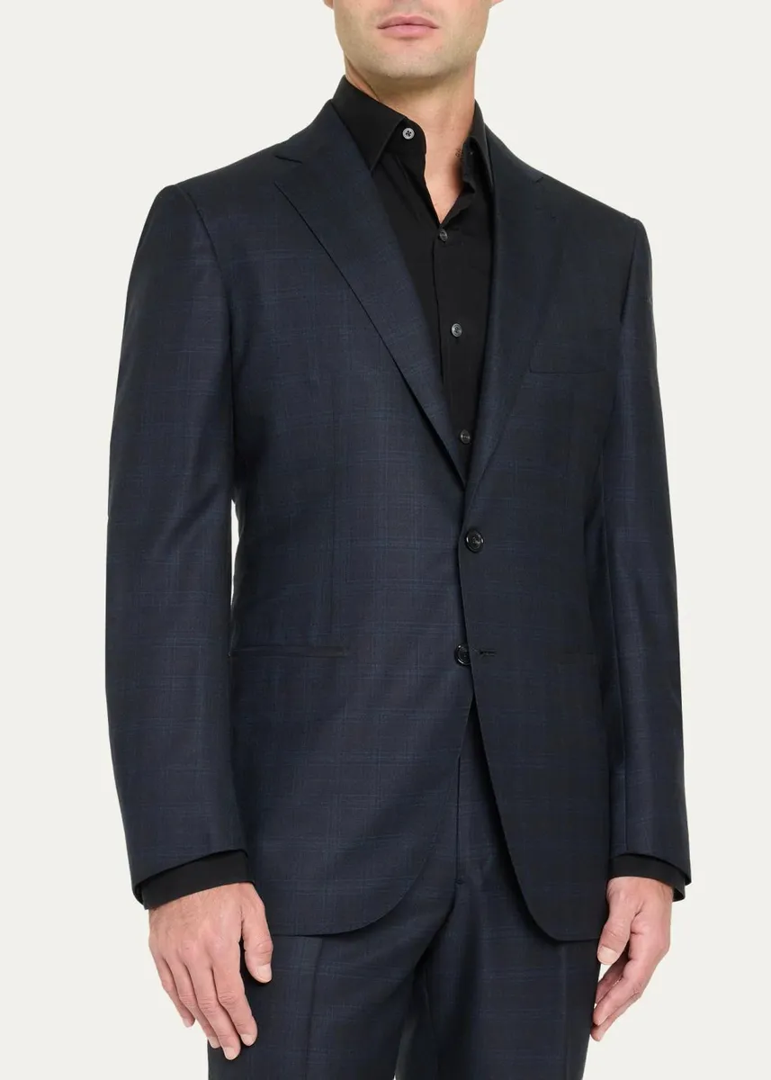 Cesare Attolini Men's Wool Plaid Two-Piece Suit | Thumbnail 4 Cesare Attolini Men's Wool Plaid Two-Piece Suit | Thumbnail 4