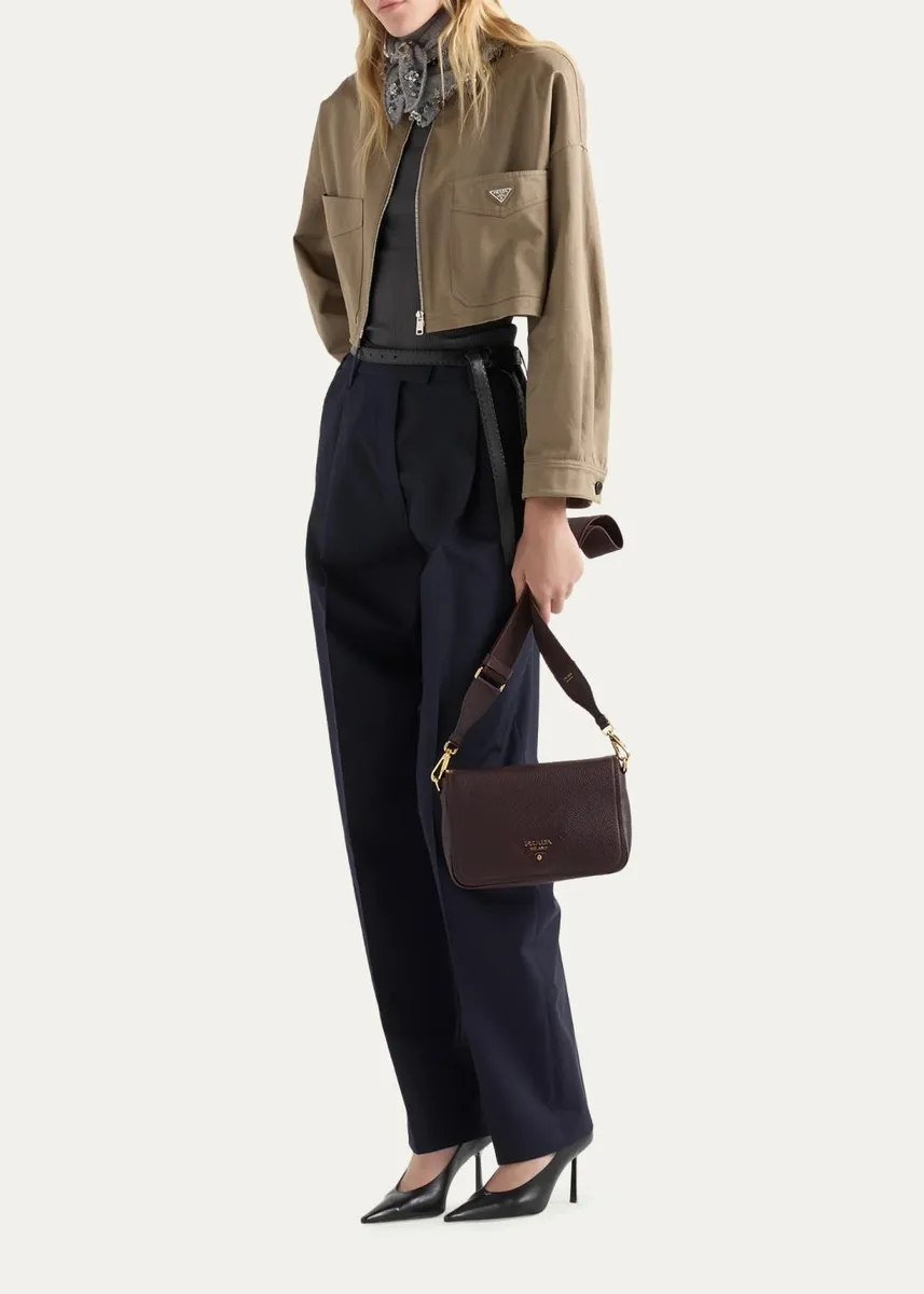 Prada Daino Flap Soft Leather Crossbody Bag | Thumbnail 6