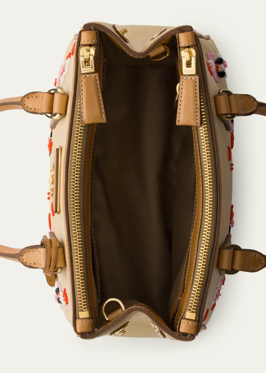 Prada Galleria Floral Embroidered Leather Tote Bag | Thumbnail 2