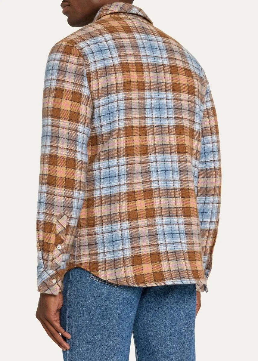 God’s True Cashmere Men's Plaid Cashmere Shirt | Thumbnail 3