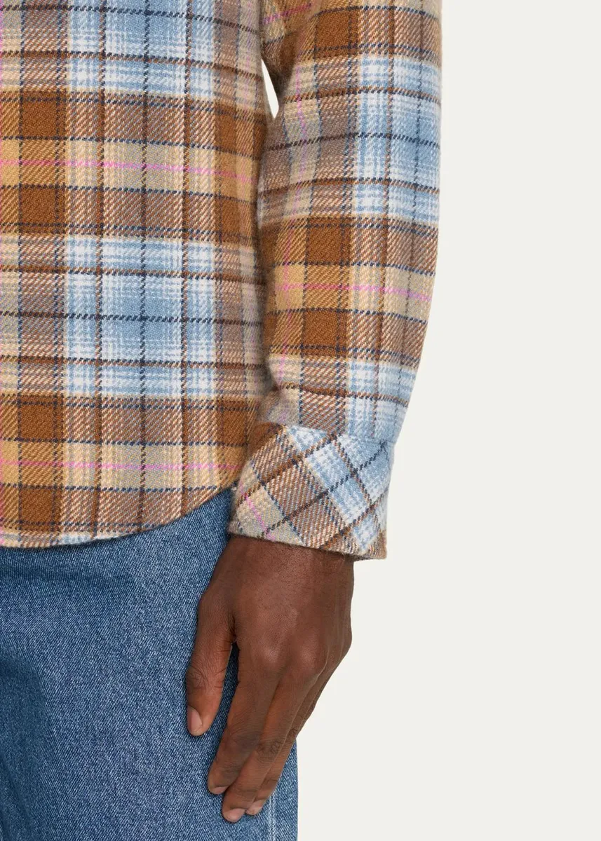 God’s True Cashmere Men's Plaid Cashmere Shirt | Thumbnail 5