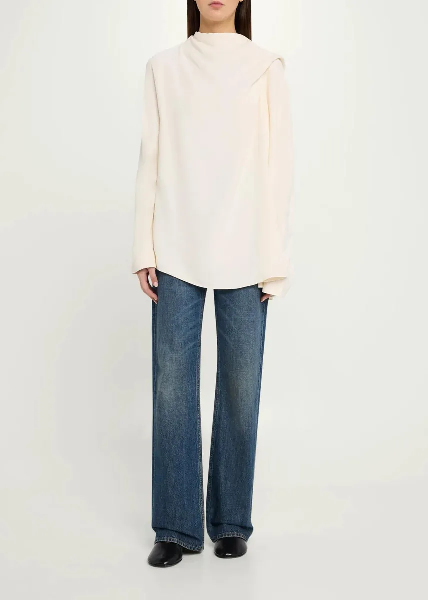 TOTEME Draped Cady Blouse | Thumbnail 2 TOTEME Draped Cady Blouse | Thumbnail 2