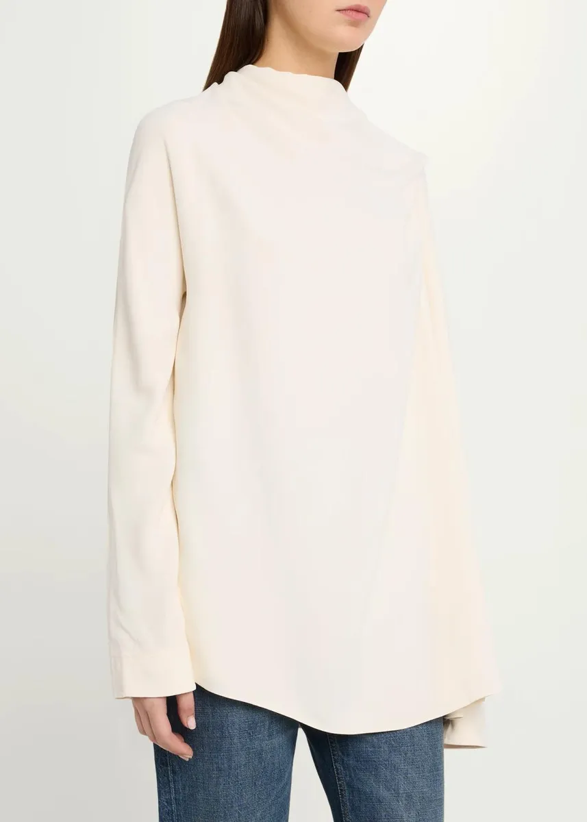 TOTEME Draped Cady Blouse | Thumbnail 4 TOTEME Draped Cady Blouse | Thumbnail 4