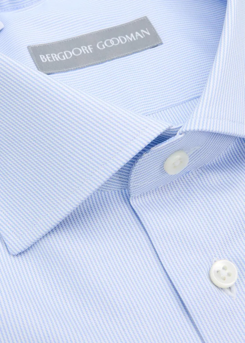 Bergdorf Goodman Men's Fine Stripe Textured Cotton Dress Shirt | Thumbnail 2