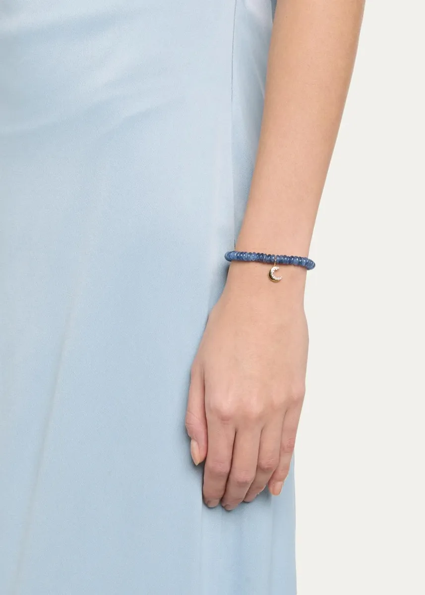 Sydney Evan 14K Small Cocktail Crescent Moon on Kyanite Stretch Bracelet | Thumbnail 2 Sydney Evan 14K Small Cocktail Crescent Moon on Kyanite Stretch Bracelet | Thumbnail 2