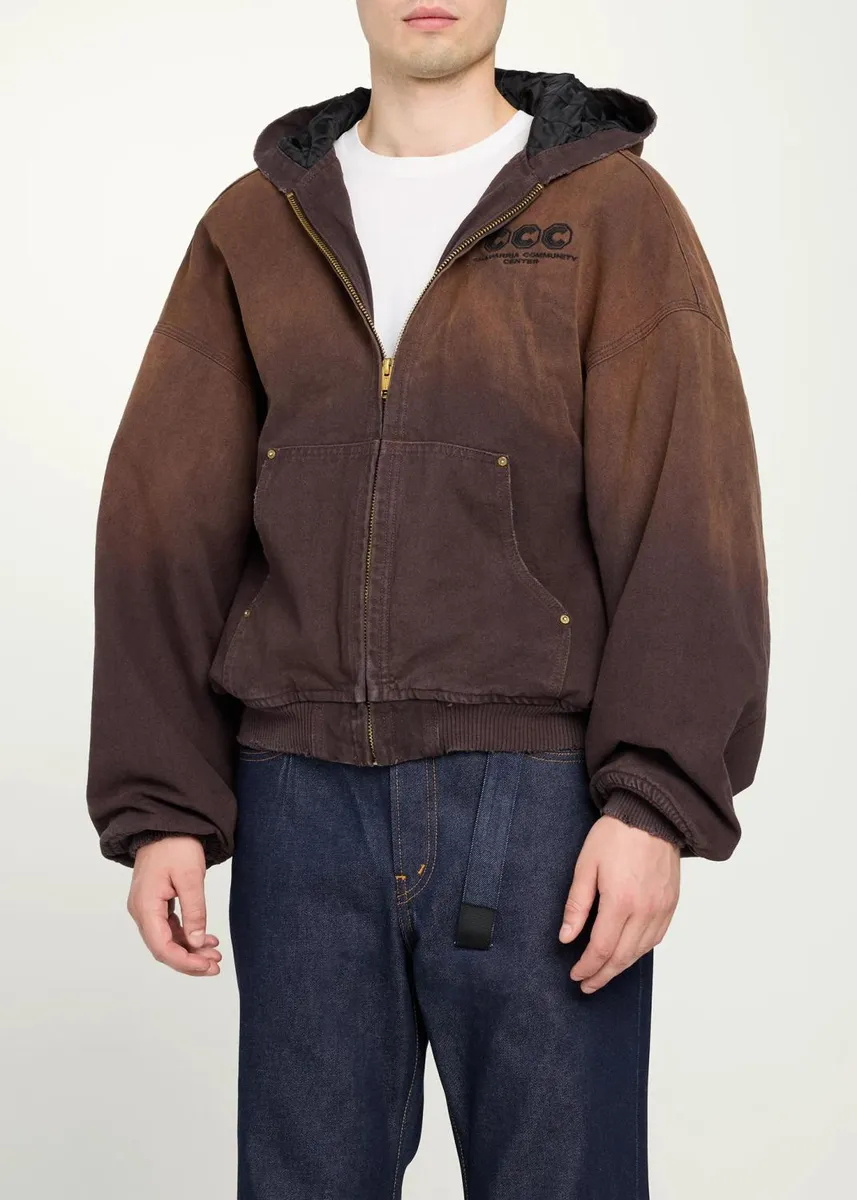 Willy Chavarria Men's Faux Suede Tonal Ombré Jacket | Thumbnail 4 Willy Chavarria Men's Faux Suede Tonal Ombré Jacket | Thumbnail 4