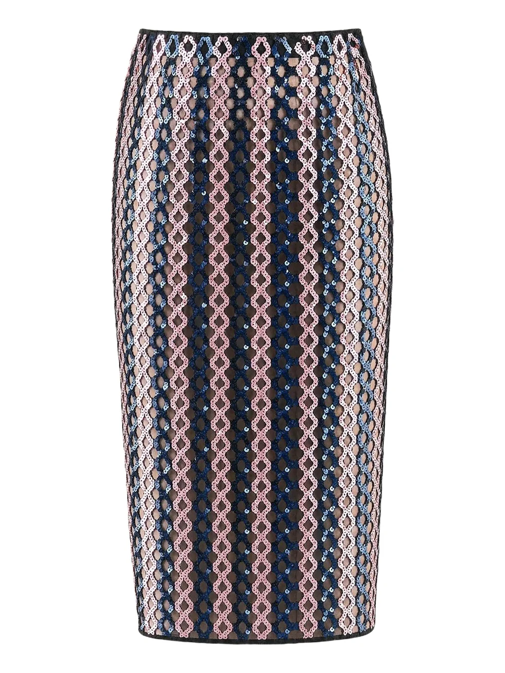Novo Sequin Striped Midi Pencil Skirt