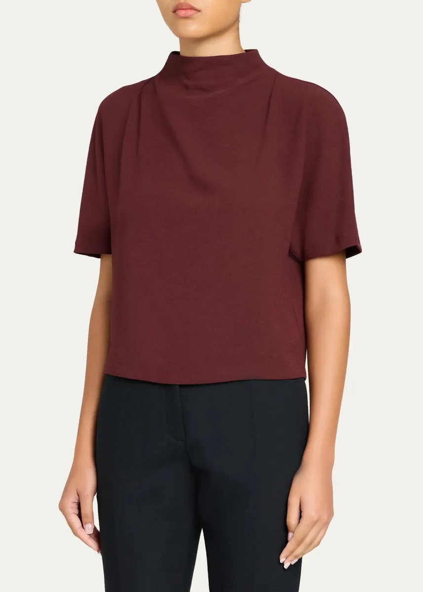 Vince Draped Funnel Neck Top | Thumbnail 4 Vince Draped Funnel Neck Top | Thumbnail 4