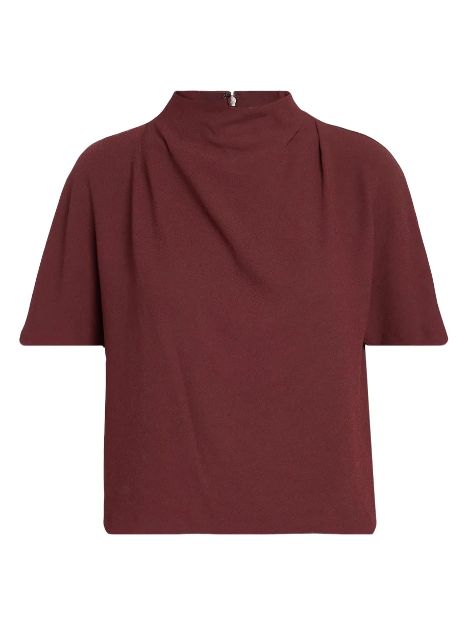 Draped Funnel Neck Top