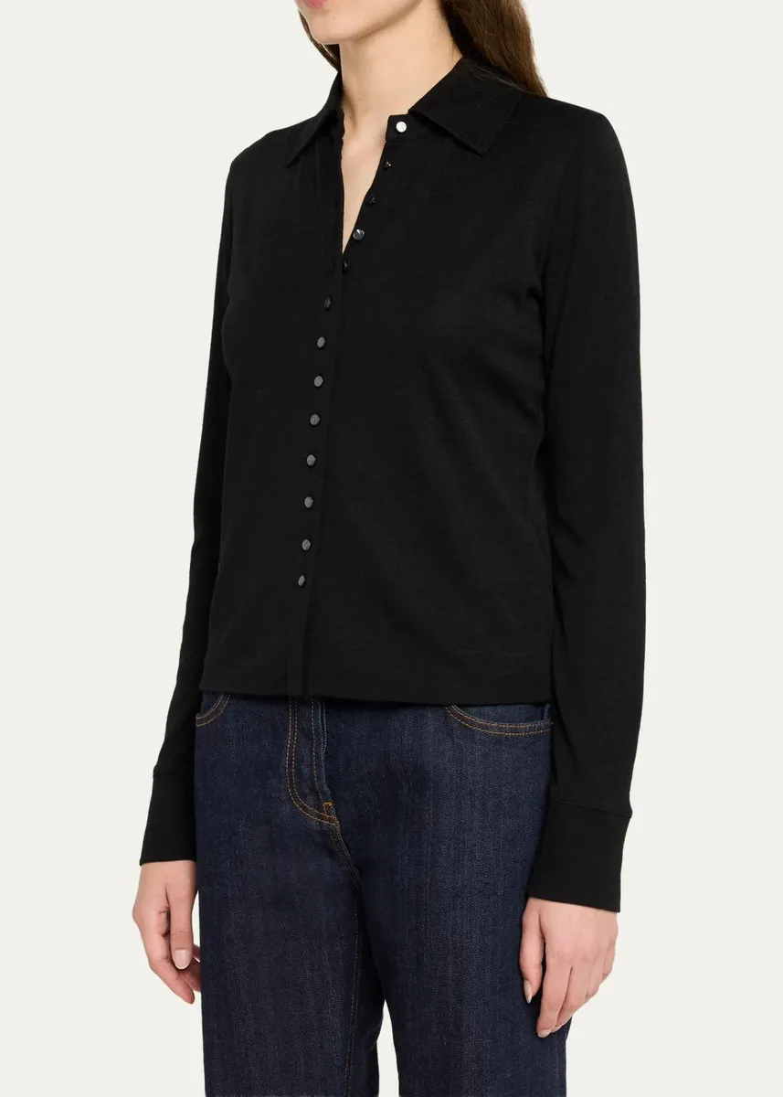 Vince Multi-Button Collared Cardigan Top | Thumbnail 4 Vince Multi-Button Collared Cardigan Top | Thumbnail 4