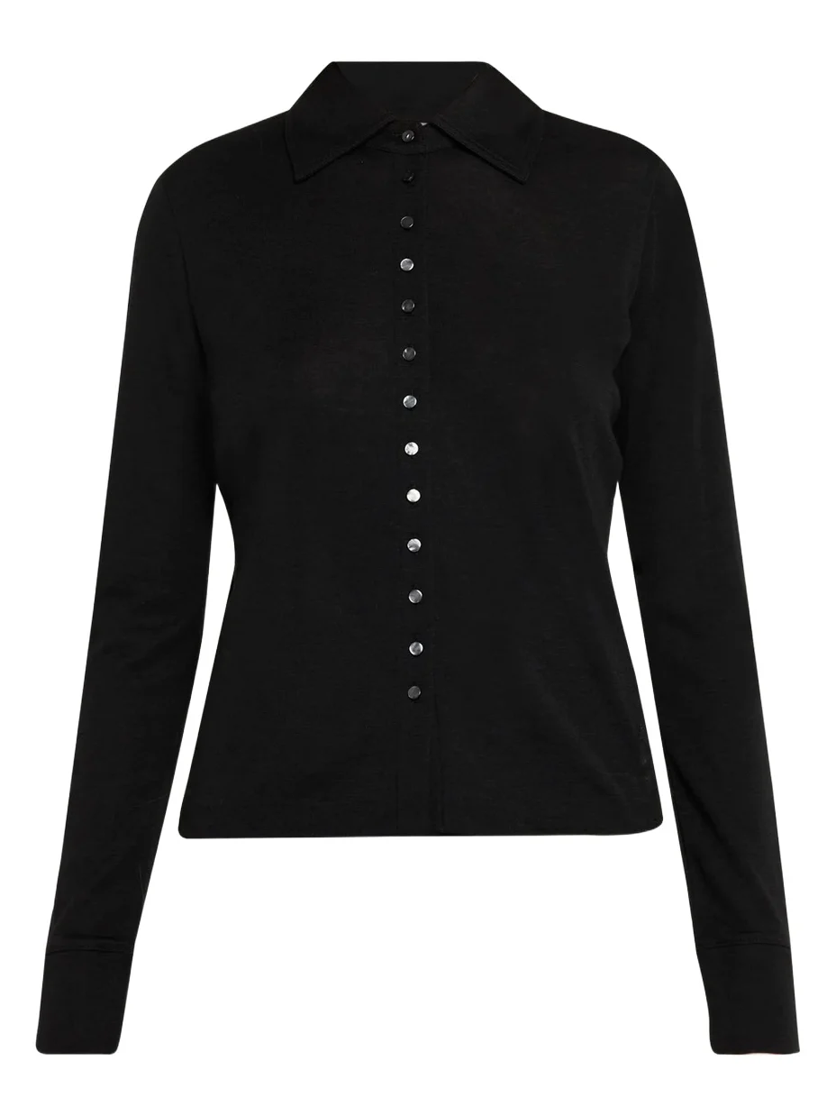 Multi-Button Collared Cardigan Top