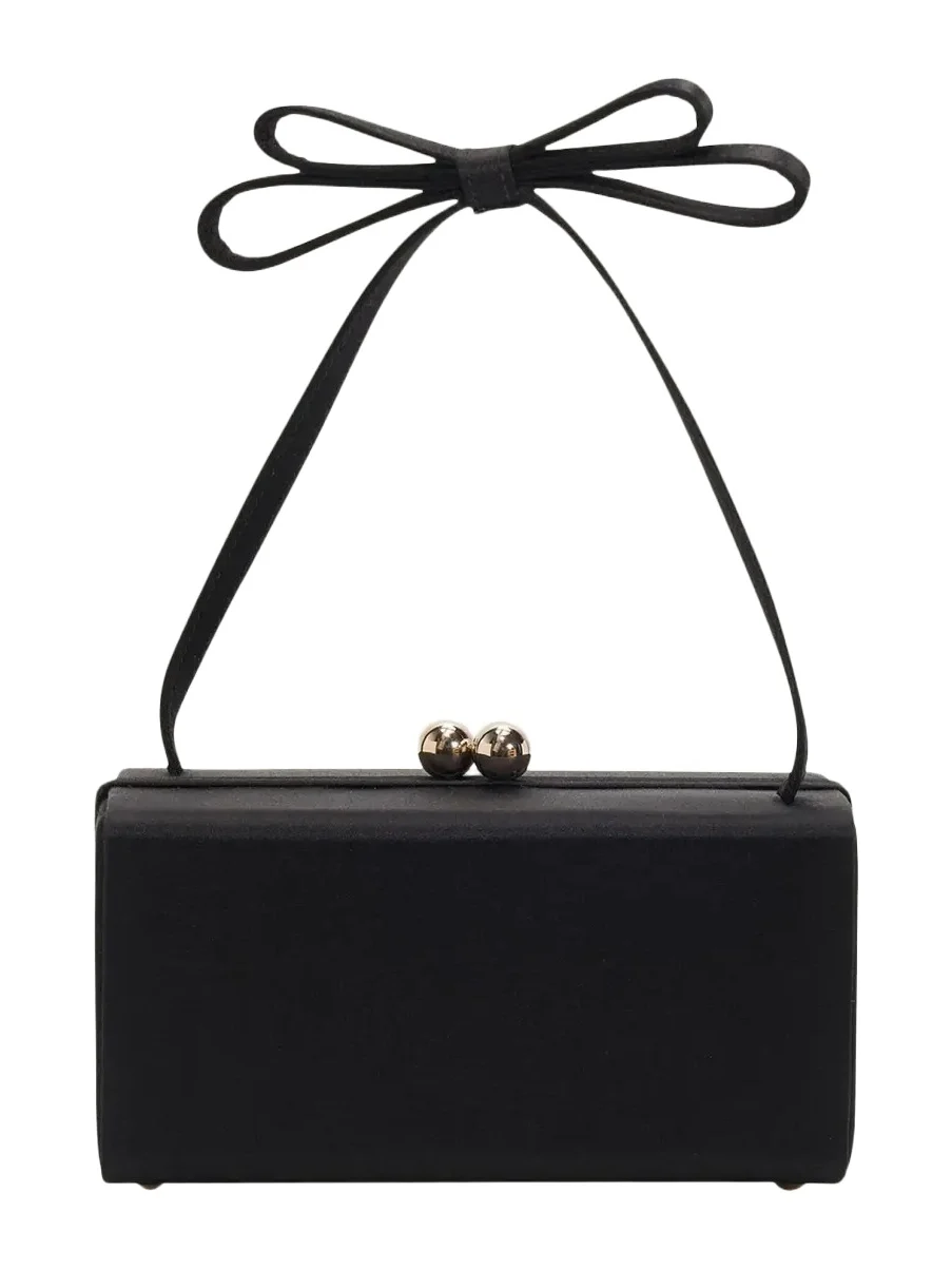 Carolina Herrera Mini Bow-Embellished Satin Top-Handle Bag