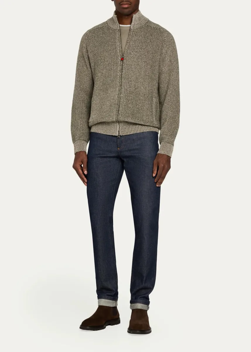 Kiton Men's Wool & Cashmere Mouline Full-Zip Cardigan | Thumbnail 2