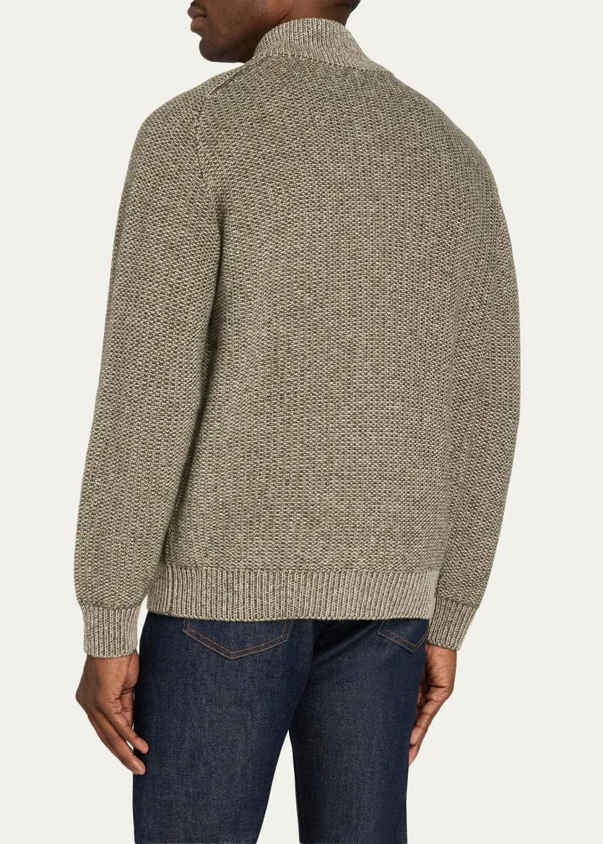 Kiton Men's Wool & Cashmere Mouline Full-Zip Cardigan | Thumbnail 3