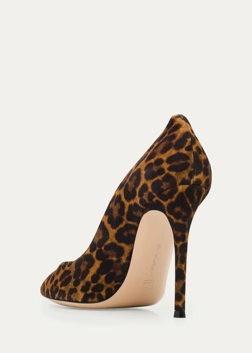 Gianvito Rossi Leopard-Print Suede Stiletto Pumps | Thumbnail 4 Gianvito Rossi Leopard-Print Suede Stiletto Pumps | Thumbnail 4