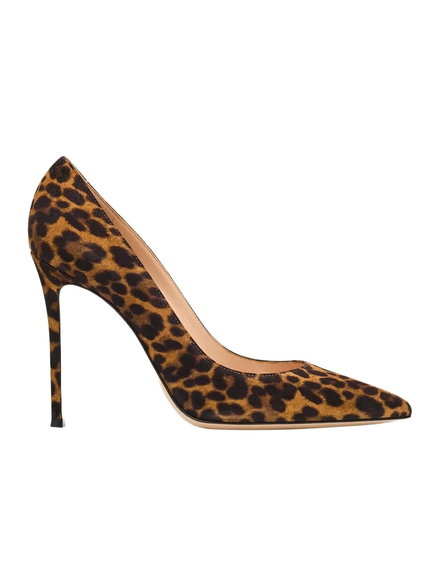 Leopard-Print Suede Stiletto Pumps