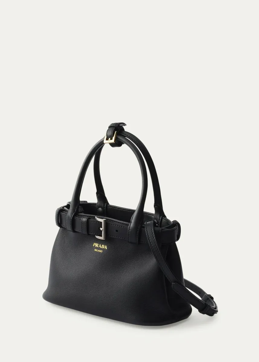 Prada Buckle Small Leather Top-Handle Bag | Thumbnail 3 Prada Buckle Small Leather Top-Handle Bag | Thumbnail 3