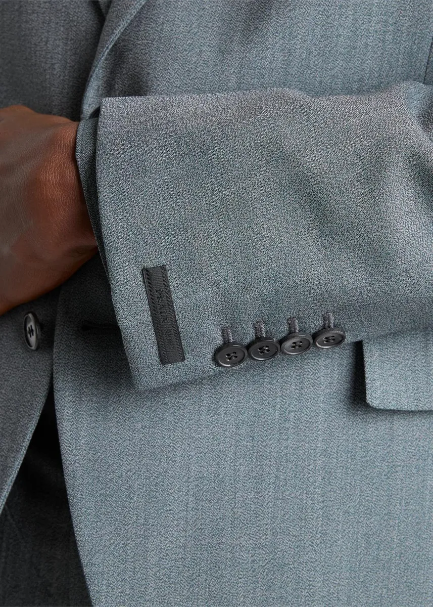 Prada Men's Mouliné Wool Single-Breasted Blazer | Thumbnail 5