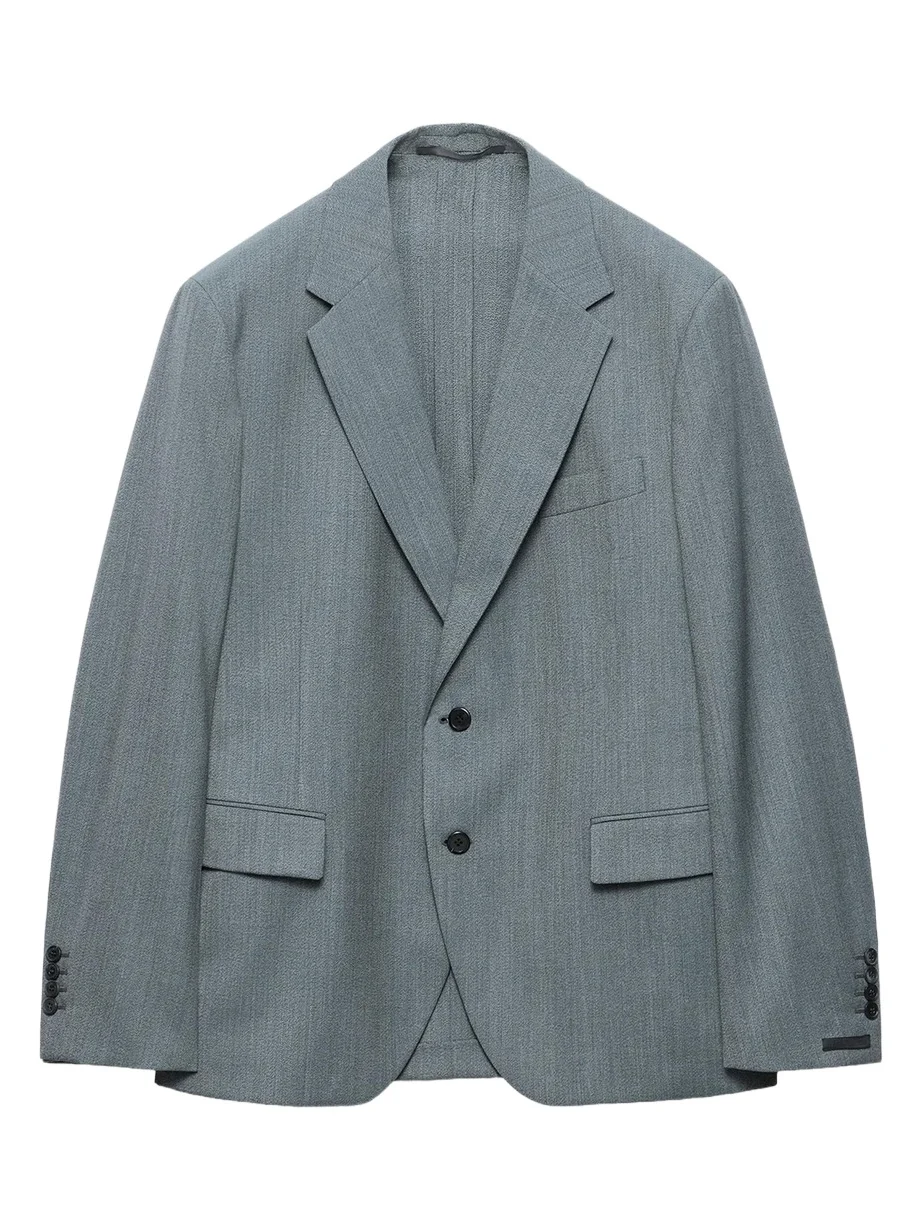 Prada Men's Mouliné Wool Single-Breasted Blazer
