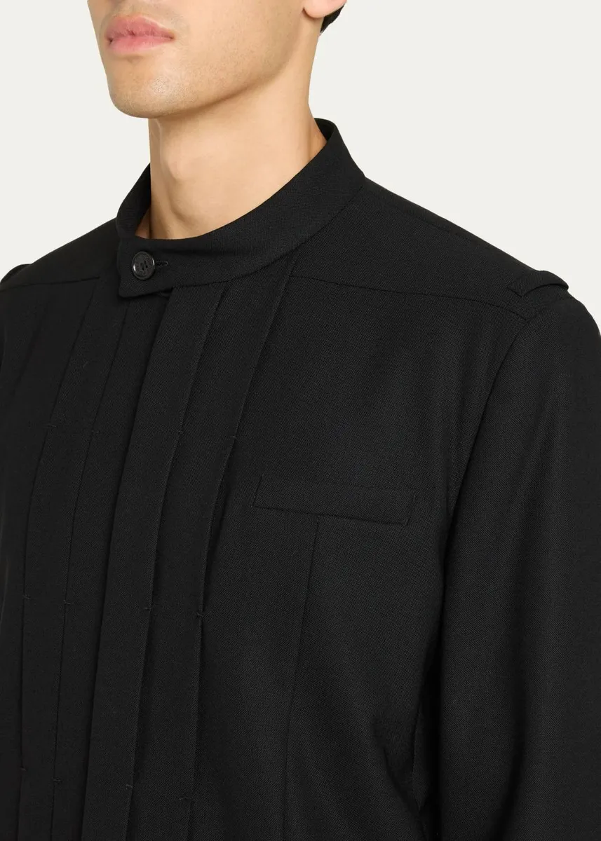 PUBLIC SCHOOL NEW YORK Men's Franklin Band-Collar Pleated Jacket | Thumbnail 5 PUBLIC SCHOOL NEW YORK Men's Franklin Band-Collar Pleated Jacket | Thumbnail 5