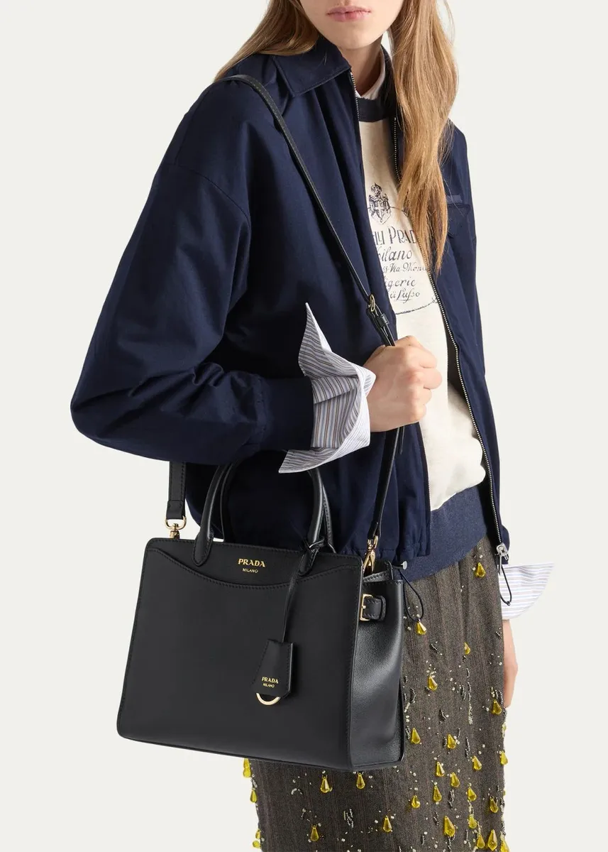 Prada Prelude Medium Leather Top-Handle Bag | Thumbnail 2 Prada Prelude Medium Leather Top-Handle Bag | Thumbnail 2