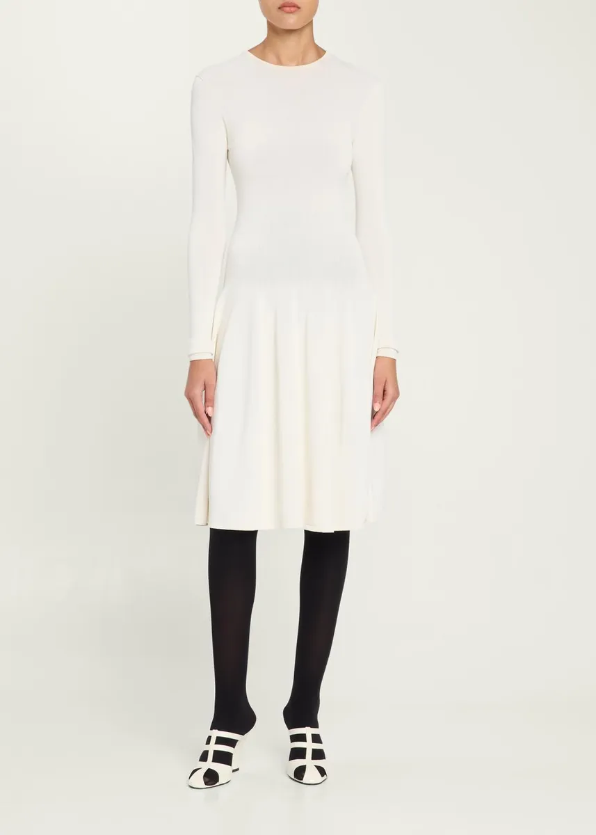 TOTEME Sculpted Knit Long-Sleeve Midi Dress | Thumbnail 2 TOTEME Sculpted Knit Long-Sleeve Midi Dress | Thumbnail 2