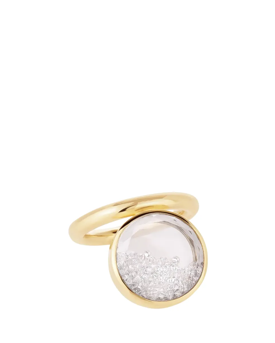 MORITZ GLIK 18K Yellow Gold Bambole Shaker Ring with Diamonds | Thumbnail 2 MORITZ GLIK 18K Yellow Gold Bambole Shaker Ring with Diamonds | Thumbnail 2