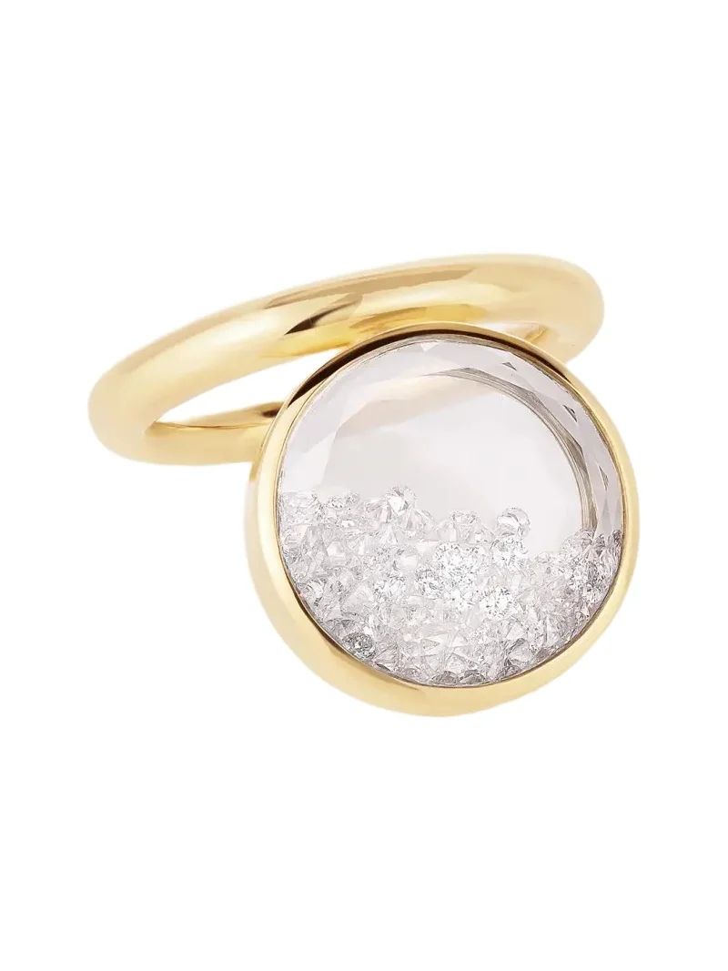 18K Yellow Gold Bambole Shaker Ring with Diamonds