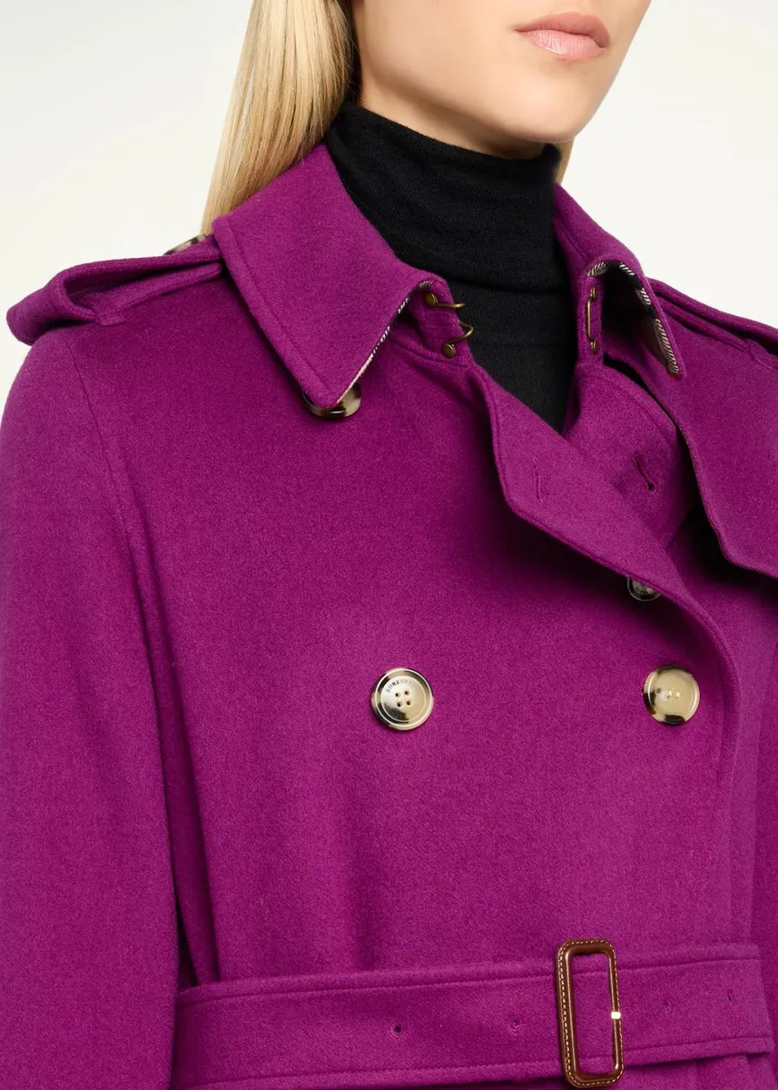 Burberry Kensington Double-Breasted Trench Coat in Brushed Cashmere | Thumbnail 5