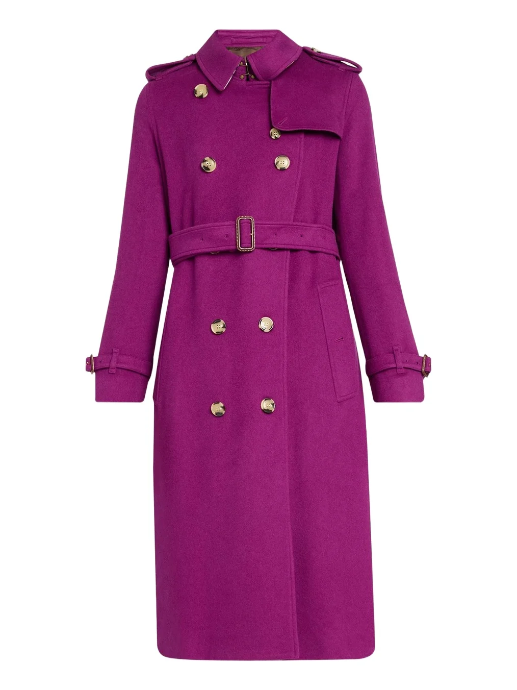 Burberry Kensington Double-Breasted Trench Coat in Brushed Cashmere