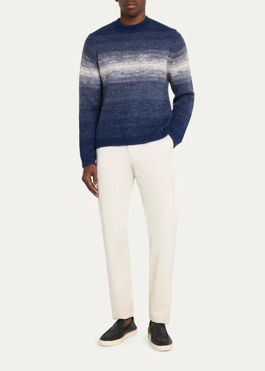 Iris Von Arnim Men's Cashmere & Silk Crewneck Degrade Sweater | Thumbnail 2