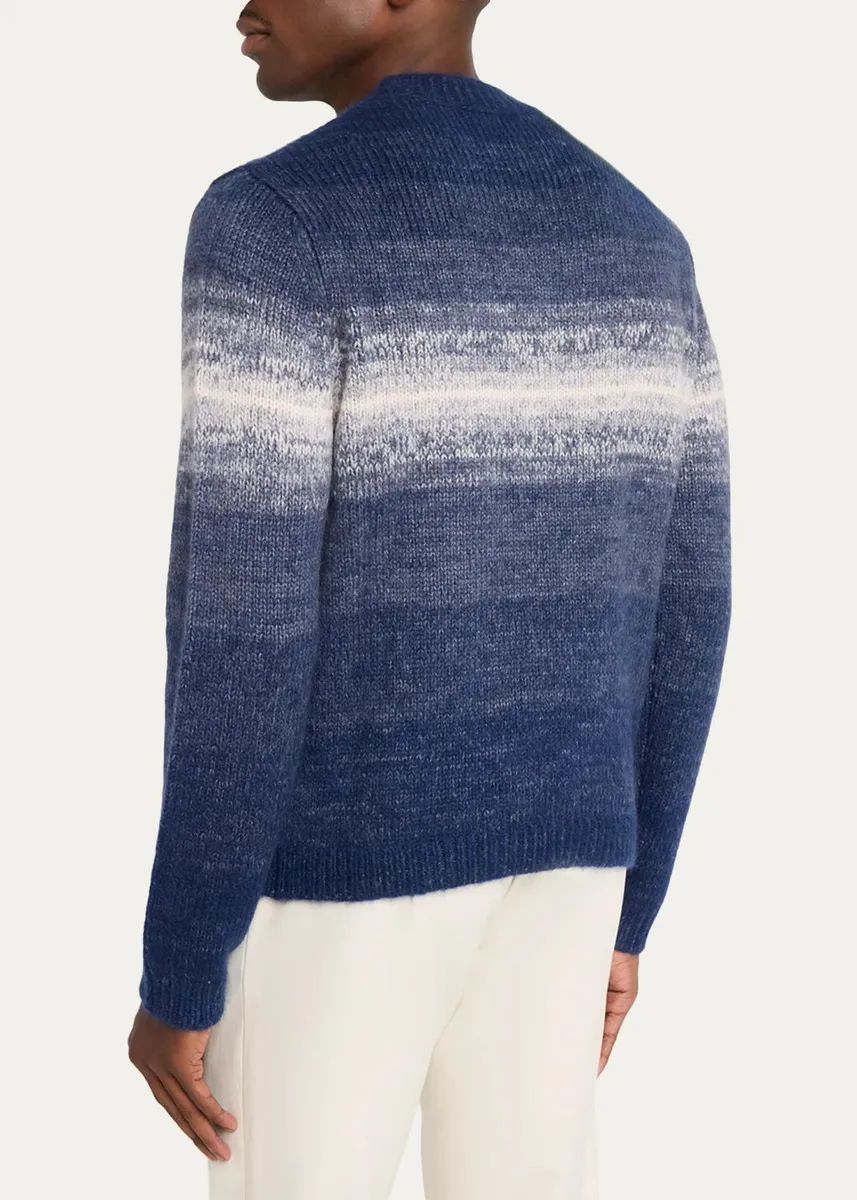Iris Von Arnim Men's Cashmere & Silk Crewneck Degrade Sweater | Thumbnail 3