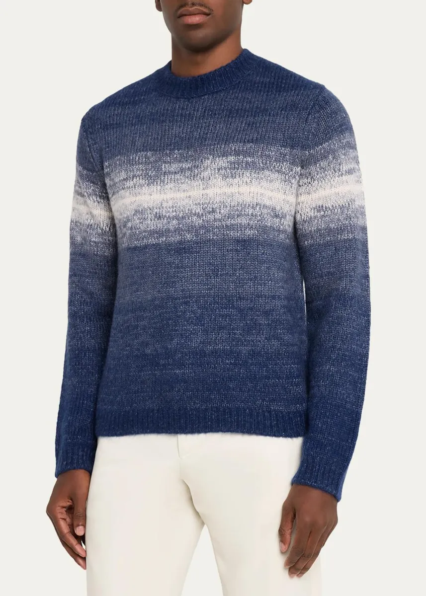 Iris Von Arnim Men's Cashmere & Silk Crewneck Degrade Sweater | Thumbnail 4