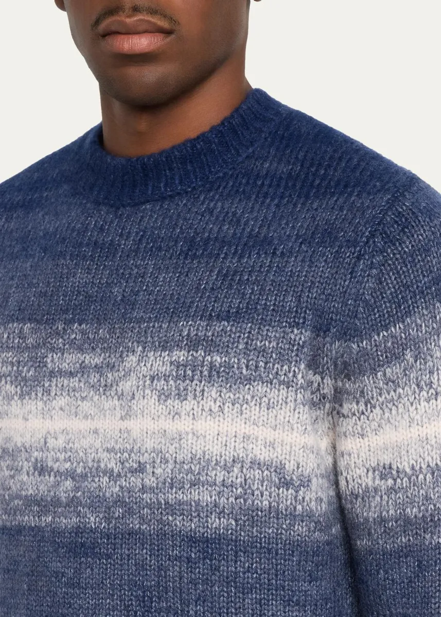 Iris Von Arnim Men's Cashmere & Silk Crewneck Degrade Sweater | Thumbnail 5