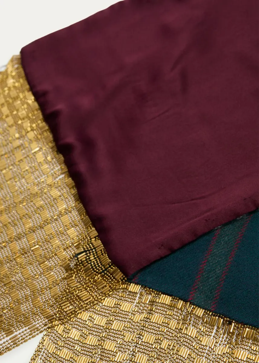 Etro Reversible Wool and Silk Scarf with Metallic Fringe | Thumbnail 4 Etro Reversible Wool and Silk Scarf with Metallic Fringe | Thumbnail 4