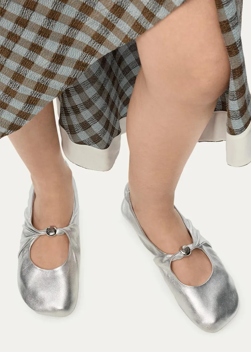 Loewe Pebble Soft Square Toe Ballerina Flats | Thumbnail 2 Loewe Pebble Soft Square Toe Ballerina Flats | Thumbnail 2